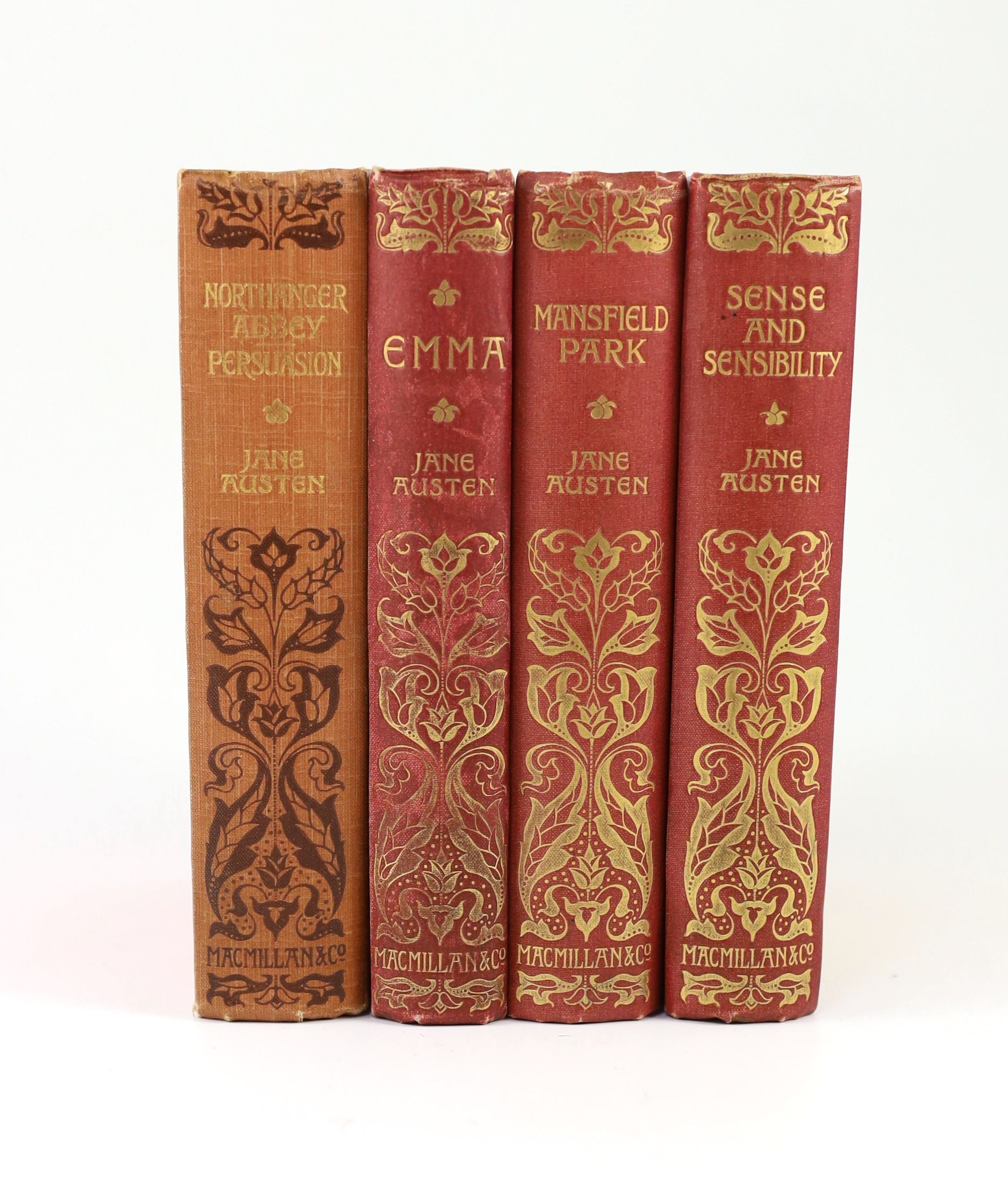 Austen, Jane - Macmillan's Illustrated Standard Novels, comprising: Sense and Sensibility; Emma; Mansfield Park; Northanger Abbey and Persuasion; i.e. 4 vols (ex 5 -without Pride and Prejudice); publisher's introductions